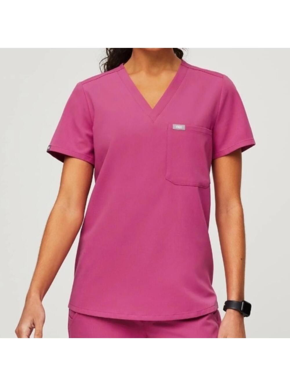 NWT FIGS Catarina One Pocket Scrub Top Electric Orchid Medium